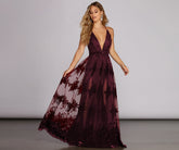 Morgan Formal Flocked Velvet Dress